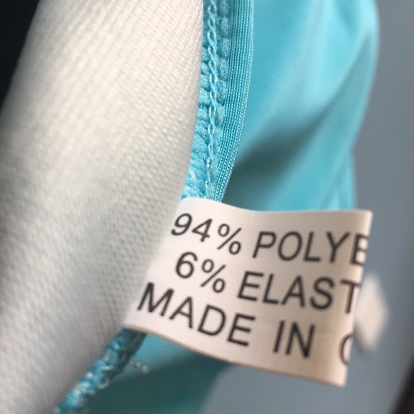 One Piece Swimsuit- Solid Aqua Blue Side Cutout Backless: Size Medium - Picture 6 of 8